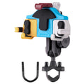 MOTOSLG Crab Motorcycle Phone Clamp Bracket U-Type Headbar Mount with Anti-theft Lock(Yellow Blue White)