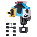 MOTOSLG Crab Motorcycle Phone Clamp Bracket O-Type Rear Mirror Mount with Anti-theft Lock(Yellow Blue White)