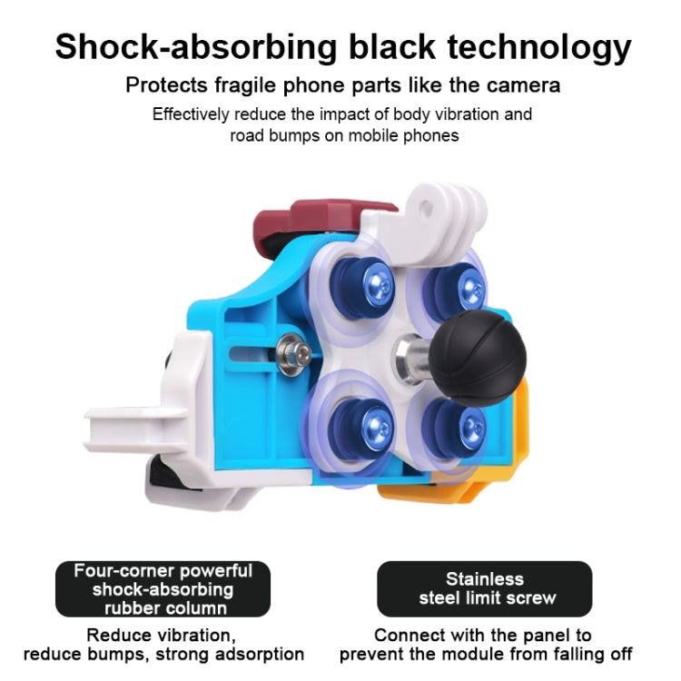 MOTOSLG Crab Motorcycle Phone Clamp Bracket M10 Ballhead Mount(Blue White Red)