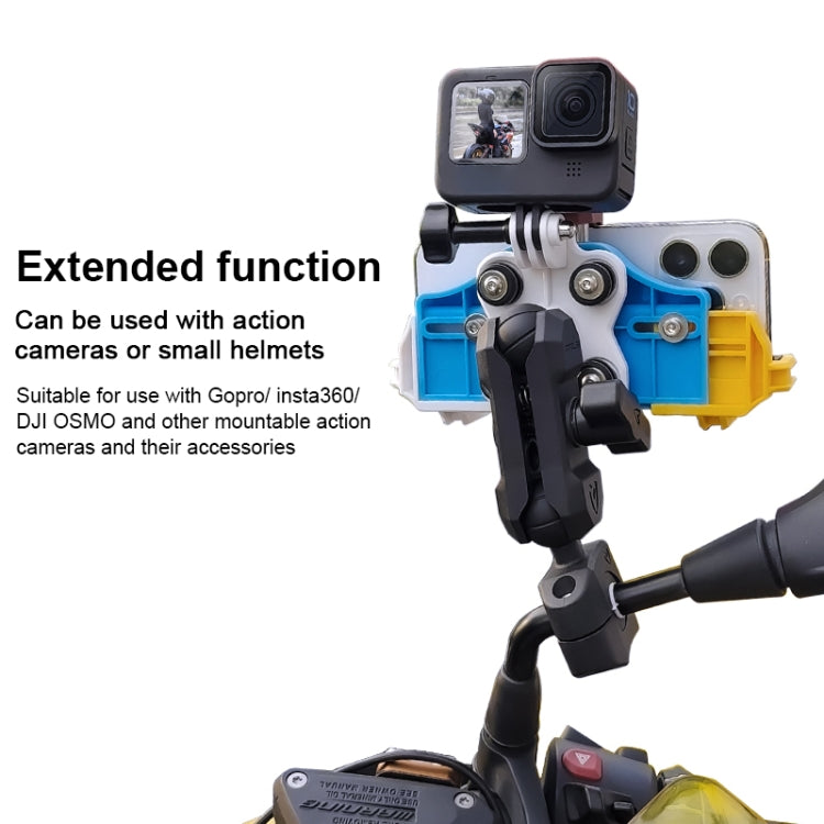 MOTOSLG Crab Motorcycle Phone Clamp Bracket M10 Ballhead Mount with Anti-theft Lock(Black)