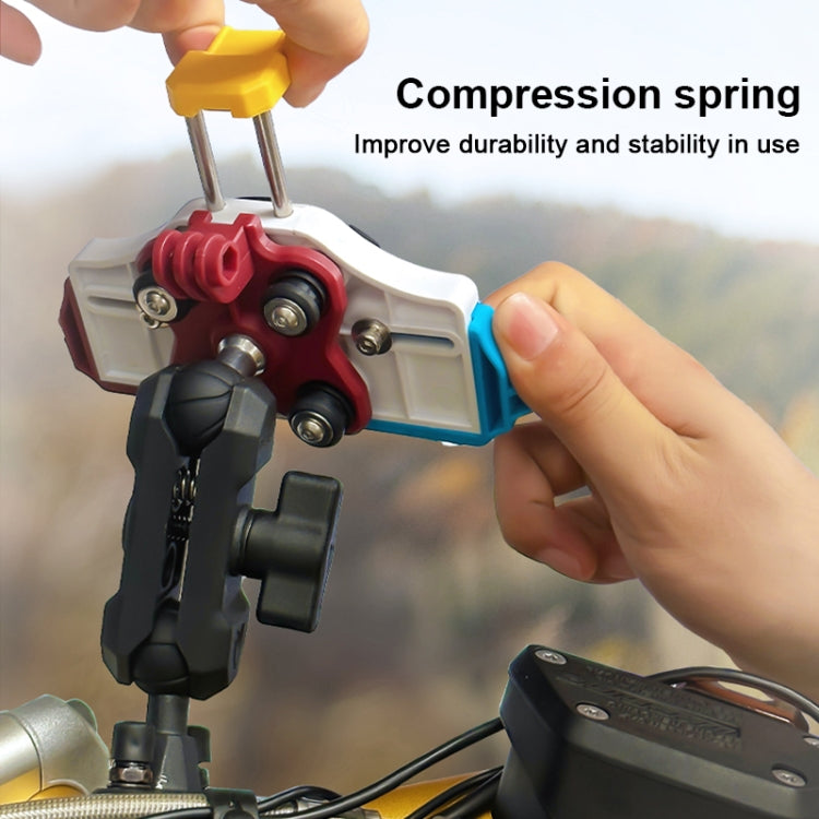 MOTOSLG Crab Motorcycle Phone Clamp Bracket M10 Ballhead Mount with Anti-theft Lock(Black)