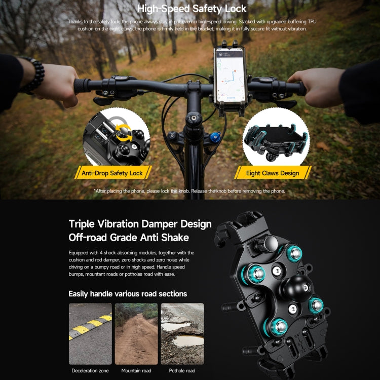 Ulefone Armor Mount Pro AM01 Universal Bicycle Handle Phone Holder(Black)