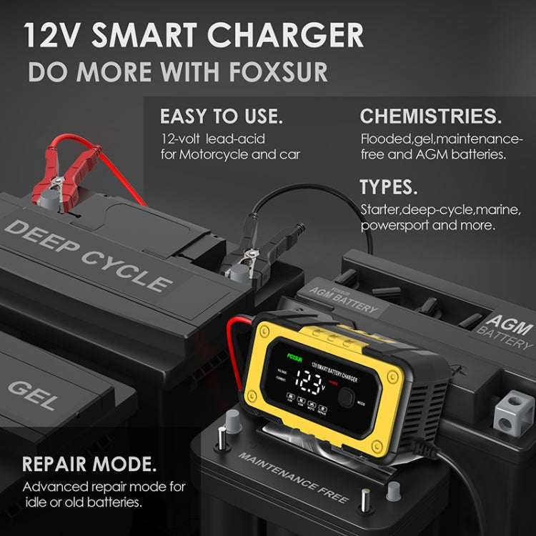 FOXSUR FBC1206E 6A 12V Car / Motorcycle Smart Battery Charger(AU Plug)