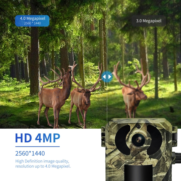 ESCAM QF380 4MP Network Solar PIR Alert Smart Wildlife Hunting Camera, 4G:US Version(Camouflage)