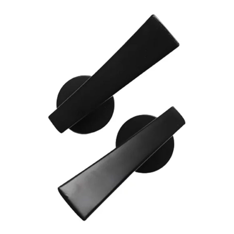 1pair Thickened Flat Hook Door Handle Hook Free Punch Free Installation Curtain Wall Hook(Black)