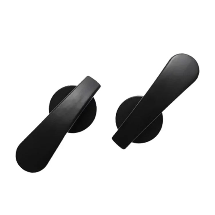 1pair Thickened Curved Hook Flat Hook Door Handle Hook Free Punch Free Installation Curtain Wall Hook(Black)