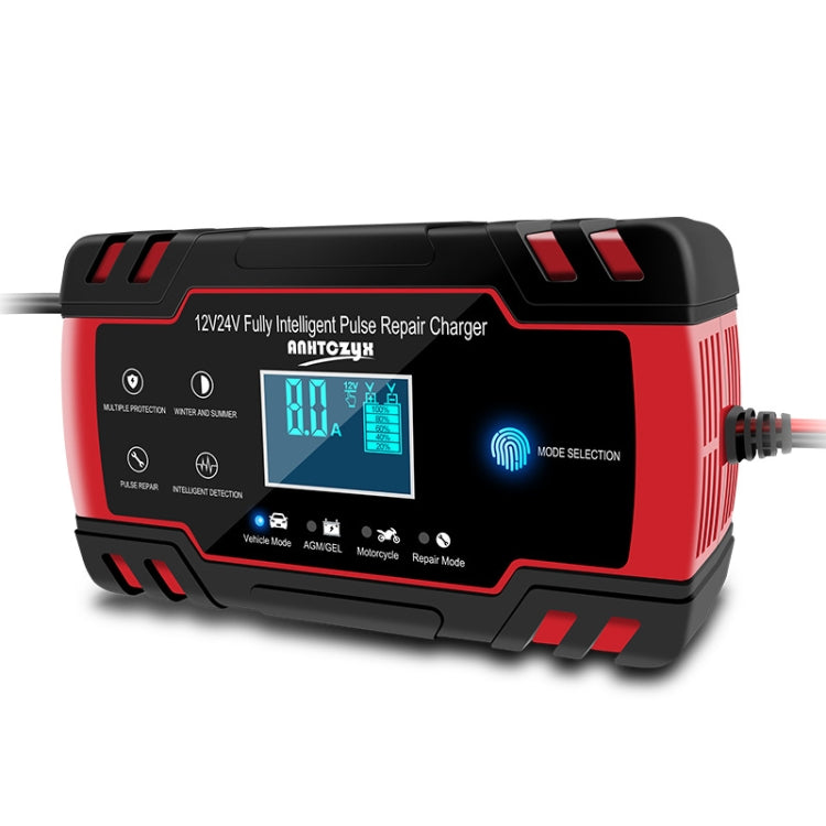 ANHTCzyx 12V 8A  / 24V 4A Automobile Battery Charger Motorcycle Battery Repair Type AGM(US Plug)