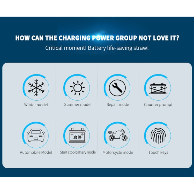 ANHTCzyx 12V 8A  / 24V 4A Automobile Battery Charger Motorcycle Battery Repair Type AGM(UK Plug)