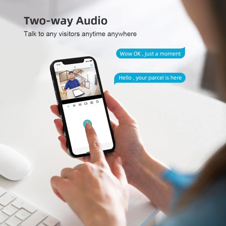 A8-C2 2MP Smart WiFi Surveillance IP Camera, Dual-light Full Color Night Vision / Two Way Audio / TF Card, Power Plug:UK Plug(White)