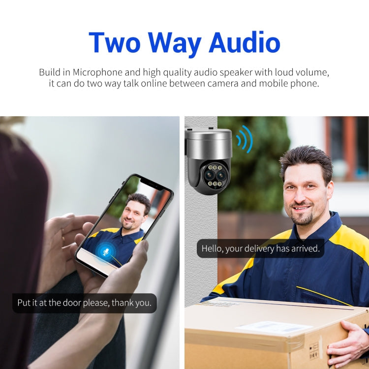 ESCAM G03 2x4MP Dual Lens Zoom 8X Dual Light Source WiFi Camera Support Two-way Voice & Motion Detection(AU Plug)