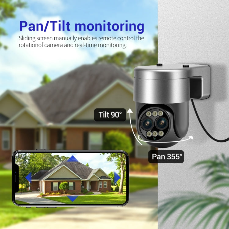 ESCAM G03 2x4MP Dual Lens Zoom 8X Dual Light Source WiFi Camera Support Two-way Voice & Motion Detection(AU Plug)
