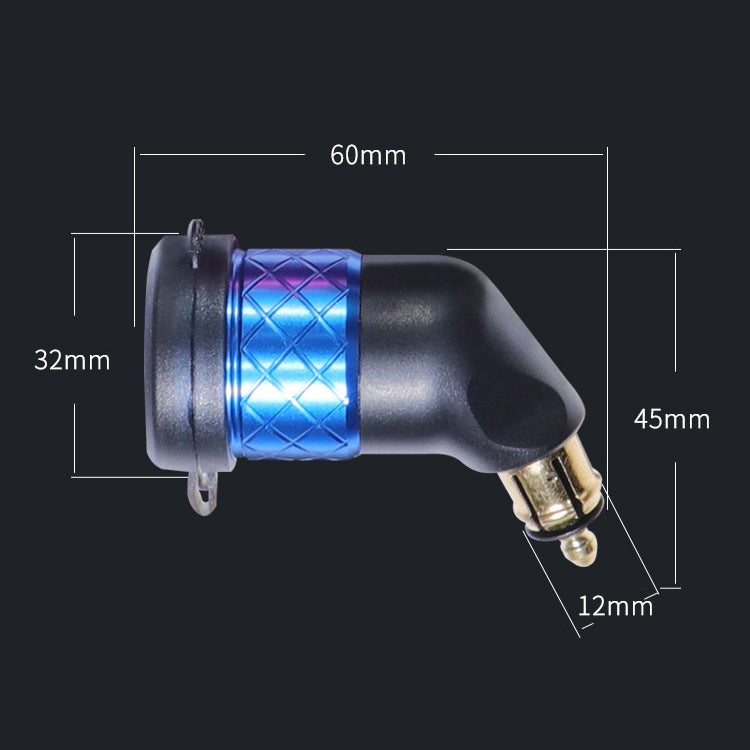 German EU Plug Special Motorcycle Elbow Charger Dual USB Voltmeter 4.2A Charger, Shell Color:Gold(Green Light)
