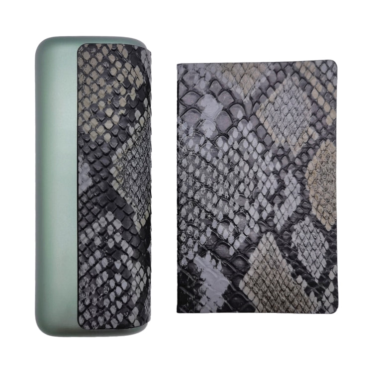 For IQOS ILUMA Prime PU Leather Electronic Cigarette Protective Case(Snake Pattern Dark Grey)