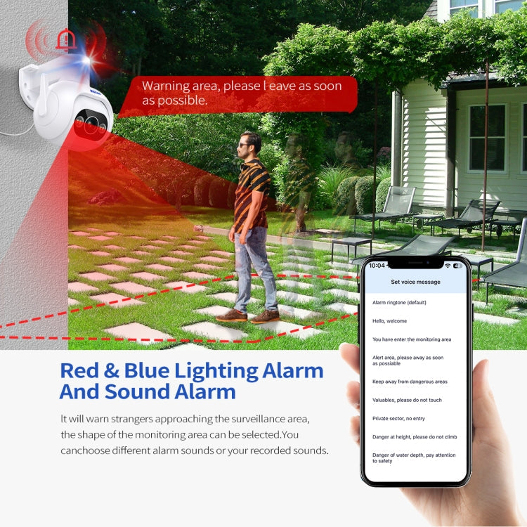 ESCAM PT304 HD 4MP Humanoid Detection Tracking WiFi Connection Sound Alarm Intelligent Night Vision H.265 Camera(EU Plug)