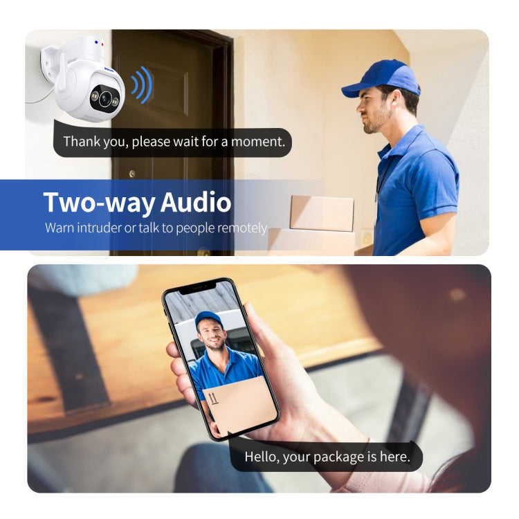 ESCAM PT304 HD 4MP Humanoid Detection Tracking WiFi Connection Sound Alarm Intelligent Night Vision H.265 Camera(US Plug)