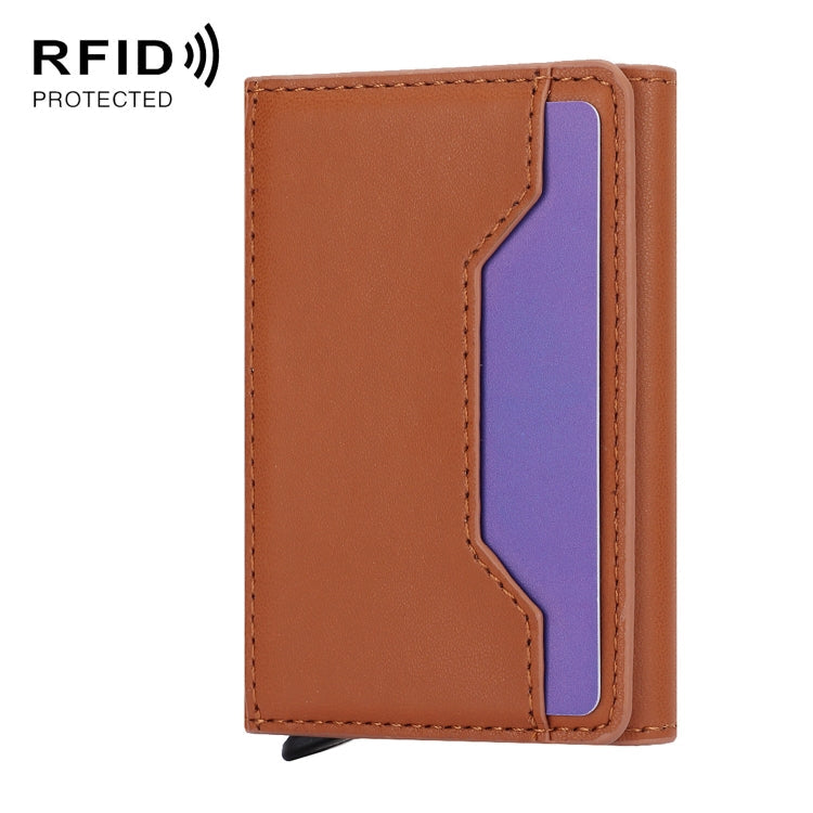 Anti Theft Brush Card Bag, Size:10x6x3cm(Brown)