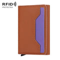 Anti Theft Brush Card Bag, Size:10x6x3cm(Brown)