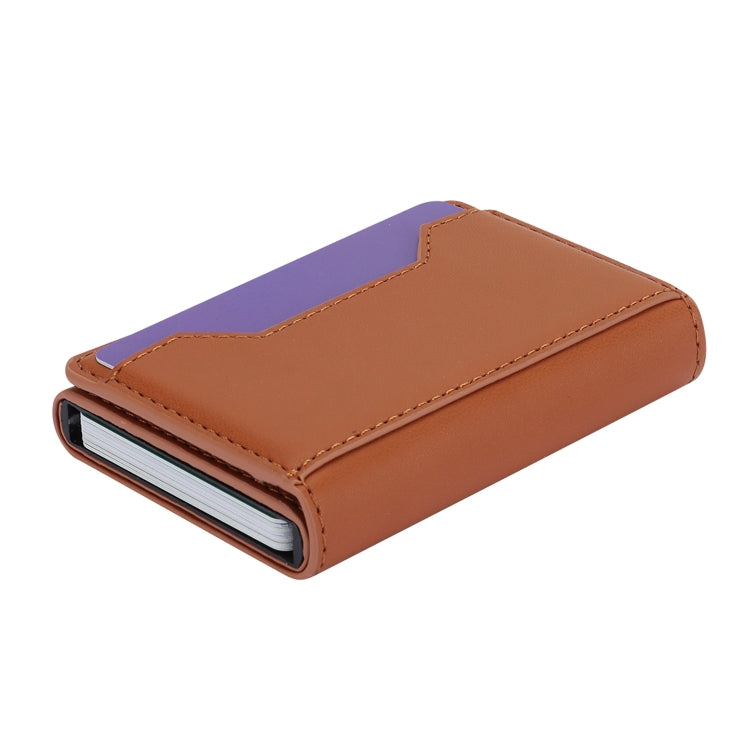 Anti Theft Brush Card Bag, Size:10x6x3cm(Brown)
