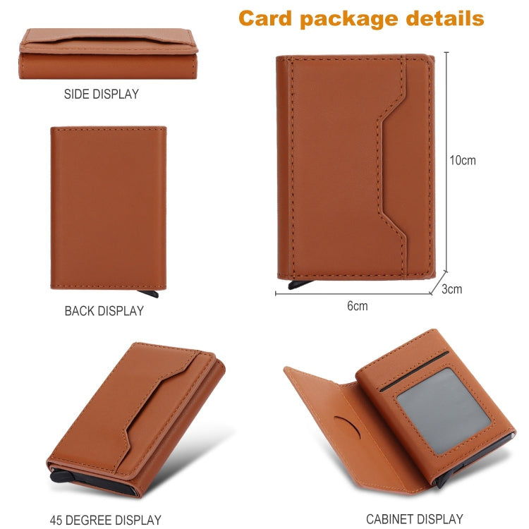 Anti Theft Brush Card Bag, Size:10x6x3cm(Brown)