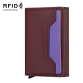 Anti Theft Brush Card Bag, Size:10x6x3cm(Wine Red)