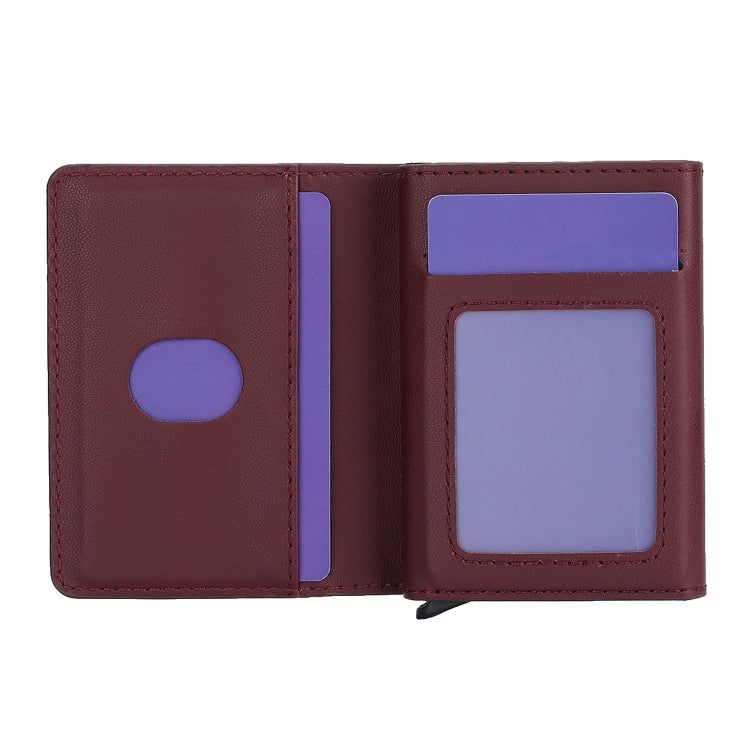 Anti Theft Brush Card Bag, Size:10x6x3cm(Wine Red)