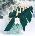Gift Bag Transparent Packaging Bag, Green Ribbon+Hanging Tag+Lafite Grass, Size:L