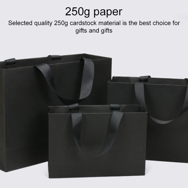 Black Shopping Kraft Paper Bag Handbag, Size:S
