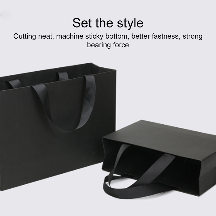 Black Shopping Kraft Paper Bag Handbag, Size:M