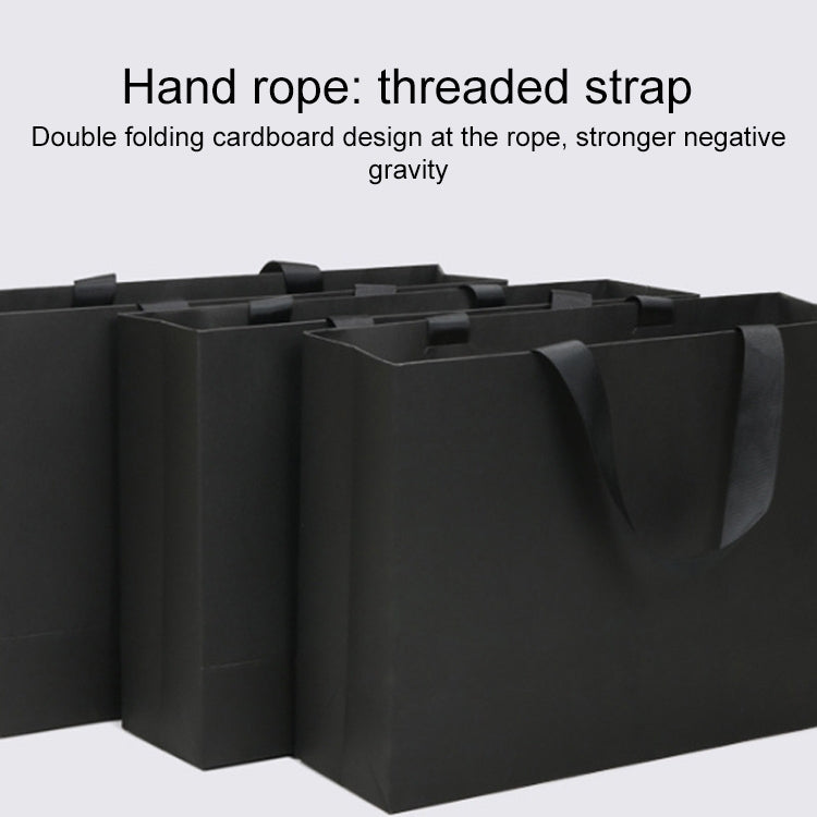 Black Shopping Kraft Paper Bag Handbag, Size:M