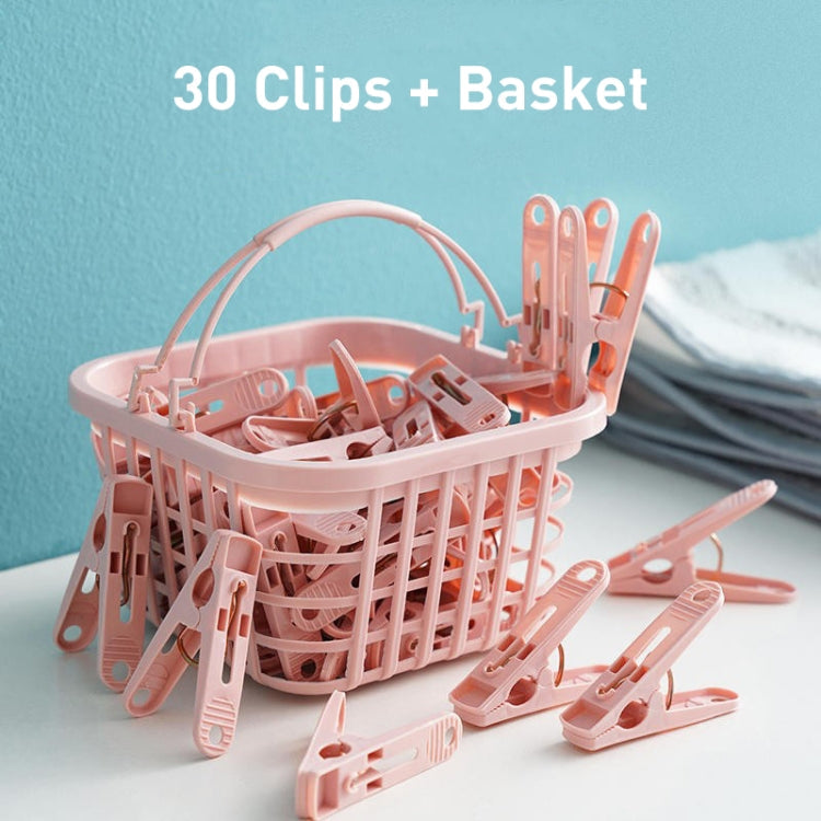 Multifunctional Clothespin Household Plastic Basket Sock Clip 30 / Box Random Color