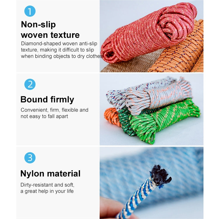 10m Outdoor Thick Nylon Rope for Hanging Clothes Random Color