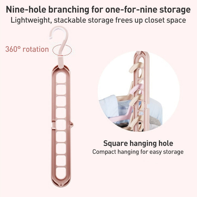 Multifunctional Magic Nine-hole Clothes Hanger Random Color