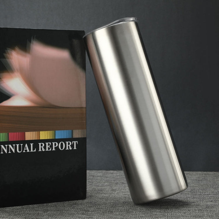 20OZ Double Layer 304 Stainless Steel Car Straight Thermos Cup(Natural Color)