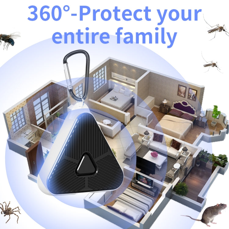 709 Outdoor Camping Ultrasonic Portable Mosquito Repeller(Black)