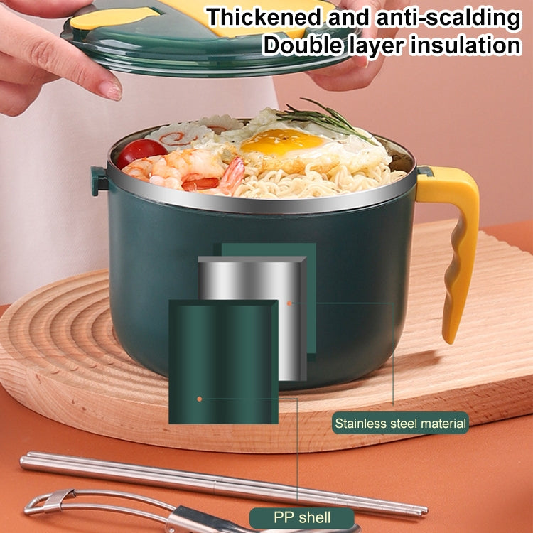 304 Stainless Steel Instant Noodle Bowl Student Lunch Box(Sapphire Blue)