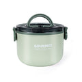 Single-Layer 1000ml 304 Stainless Steel Insulated Bowl Student Plastic Shell Lunch Box(Green)