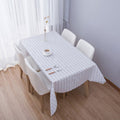 137x90cm Home Tablecloth No-wash PVC Coffee Table Cloth(White Plaid)
