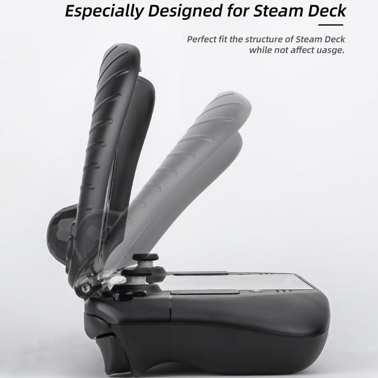 For Steam Deck Hifylux 3 in 1 Gaming Console Protector Guard Monitor Cover Sun Hood Kickstand Holder Mount(Black)