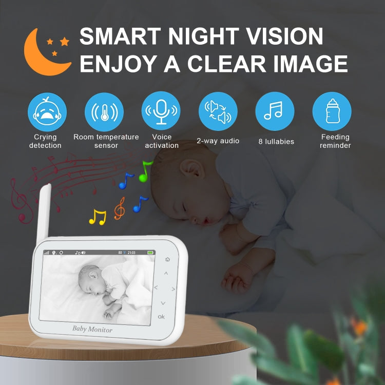ABM201 4.5 inch Wireless Video Night Vision Baby Monitor Security Camera(EU Plug)