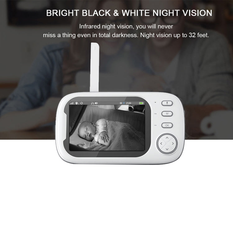 ABM600 3.5 inch Wireless Video Night Vision Baby Monitor Security Camera(EU Plug)