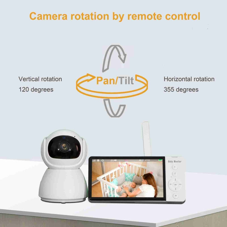 ABM700 5 inch Wireless Video Night Vision Baby Monitor Security Camera(US Plug)