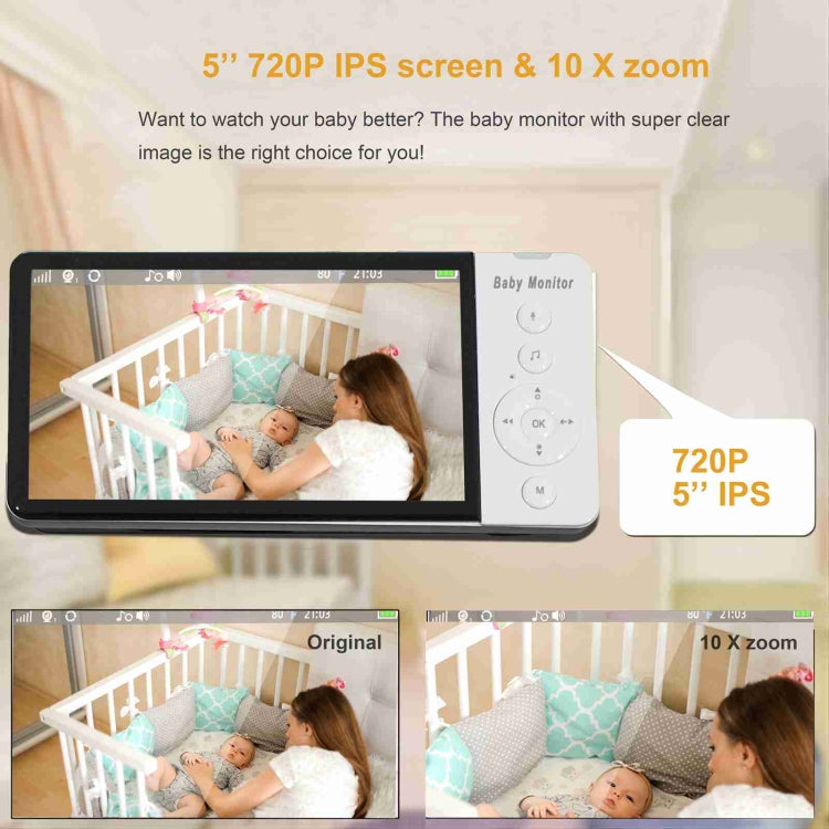 ABM700 5 inch Wireless Video Night Vision Baby Monitor Security Camera(US Plug)