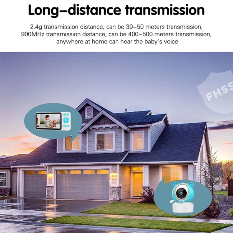 YE9-C1 5 inch Dual Mode 2.4G + 915M Video Night Vision Baby Monitor Security Camera(US Plug)