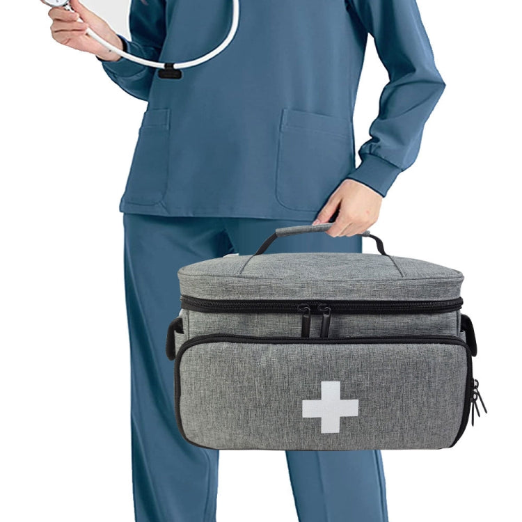 Small Medicine Storage Bag Home First Aid Kit(Grey)