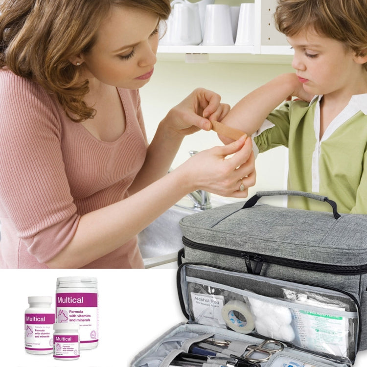 Small Medicine Storage Bag Home First Aid Kit(Grey)