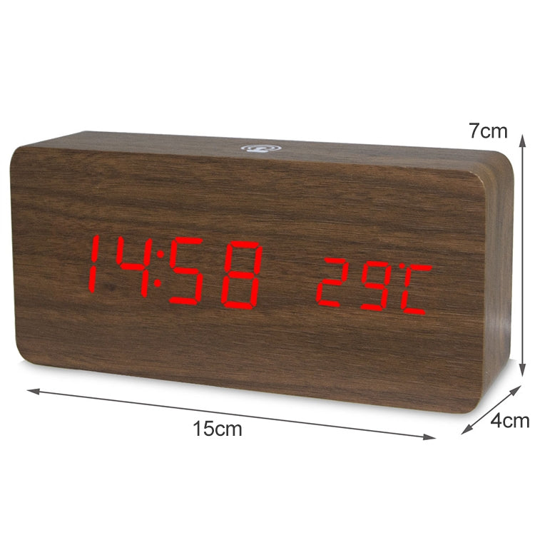 LT-1035 LED Display Digital APP Smart Alarm Clock(Red Light Redwood)
