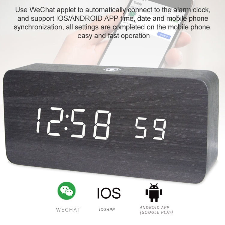 LT-1035 LED Display Digital APP Smart Alarm Clock(Red Light Redwood)