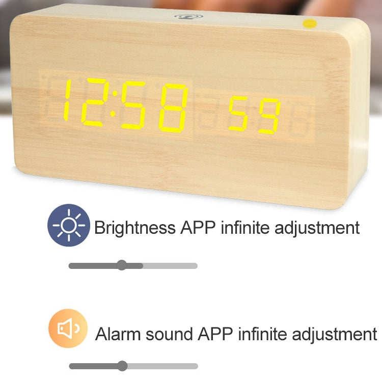 LT-1035 LED Display Digital APP Smart Alarm Clock(Red Light Redwood)
