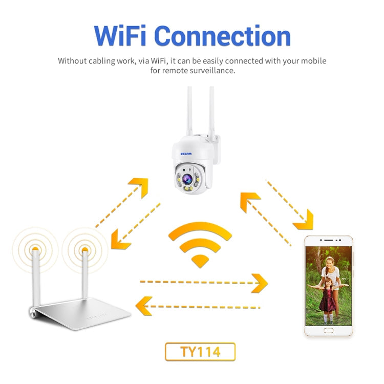 ESCAM TV114 4MP WiFi Camera Support Two-Way Voice & Night Vision & Motion Detection, Specification:AU Plug