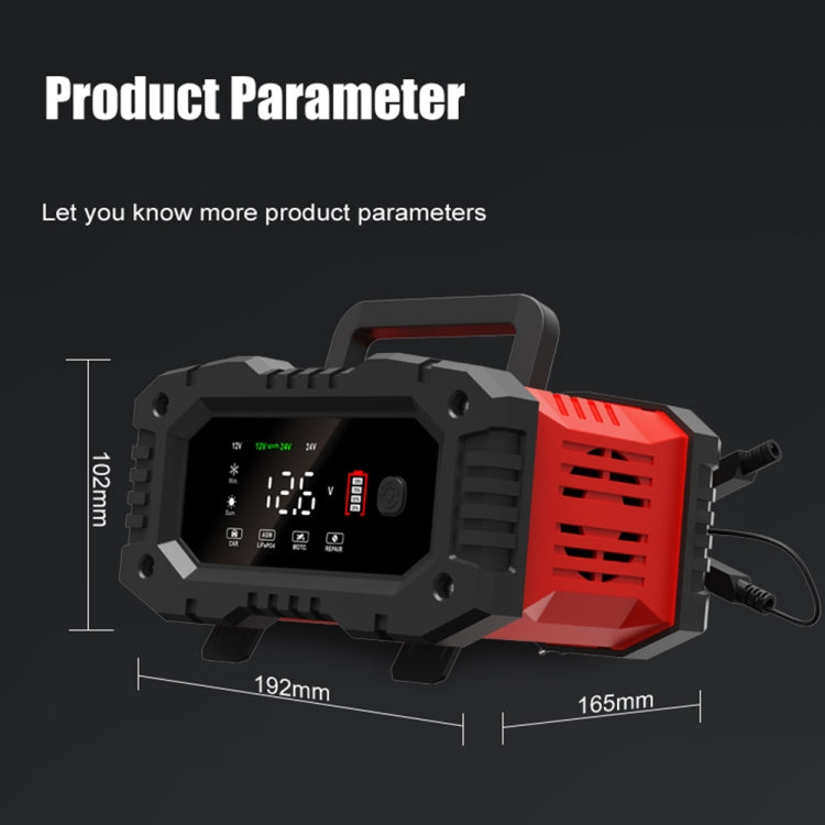 FOXSUR 12V / 24V 20A 300W Portable Motorcycle Car Smart Battery Charger(UK Plug)